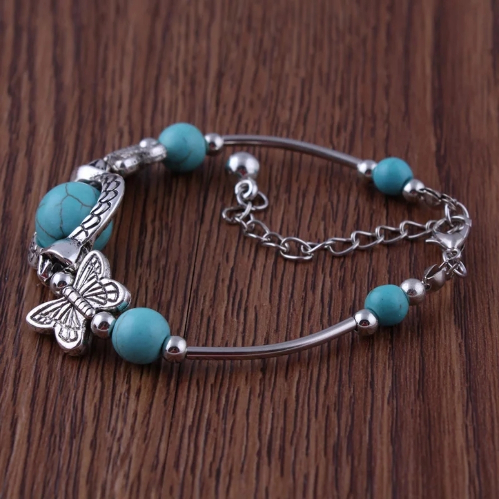 New Boho Big Natural Stone Bead Women's Retro Brac - Picture 3 of 3